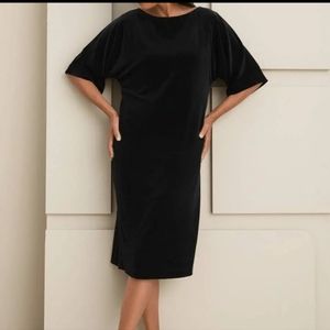 Chico's NWT Black Velvet "Kimono" Dress Short Sleve Christmas Midi